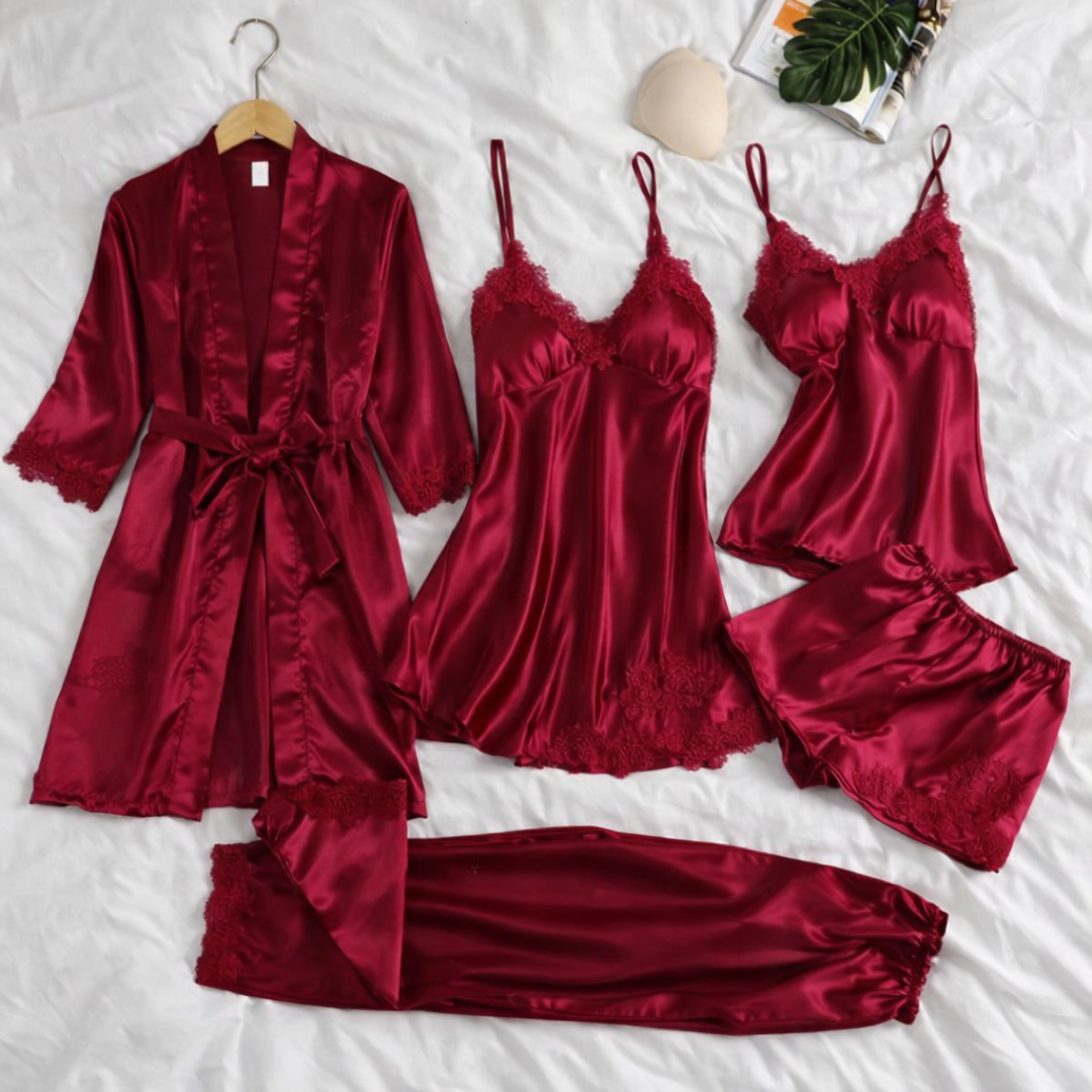 Bianca | Conjunto de cinco piezas de vestido de noche sexy de seda