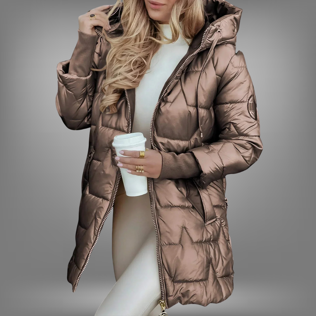 Alojamiento | Abrigo largo y cálido con capucha